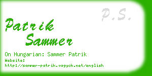 patrik sammer business card